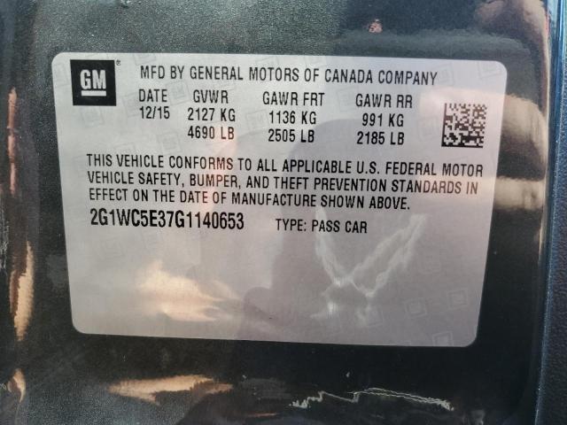 2G1WC5E37G1140653 - 2016 CHEVROLET IMPALA LIM LTZ GRAY photo 12