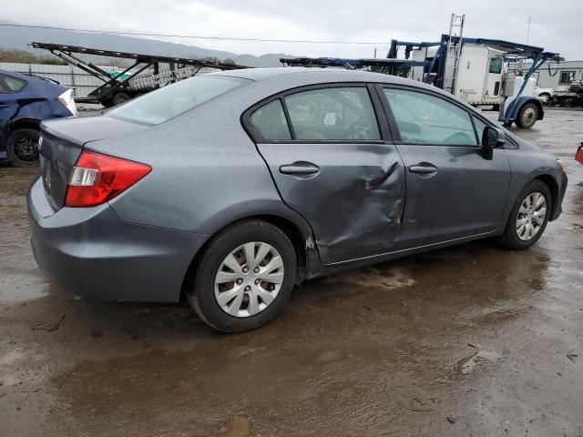 19XFB2F5XCE345471 - 2012 HONDA CIVIC LX GRAY photo 3