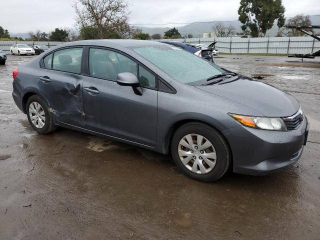 19XFB2F5XCE345471 - 2012 HONDA CIVIC LX GRAY photo 4