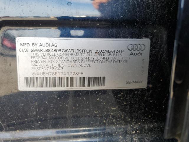 WAUEH78E17A172899 - 2007 AUDI A4 S-LINE 3.2 QUATTRO BLUE photo 12