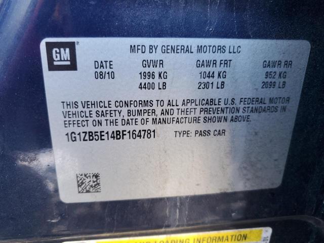 1G1ZB5E14BF164781 - 2011 CHEVROLET MALIBU LS BLUE photo 13