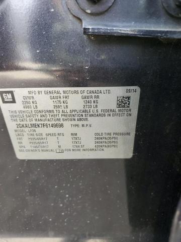 2GKALMEK7F6149698 - 2015 GMC TERRAIN SLE CHARCOAL photo 13