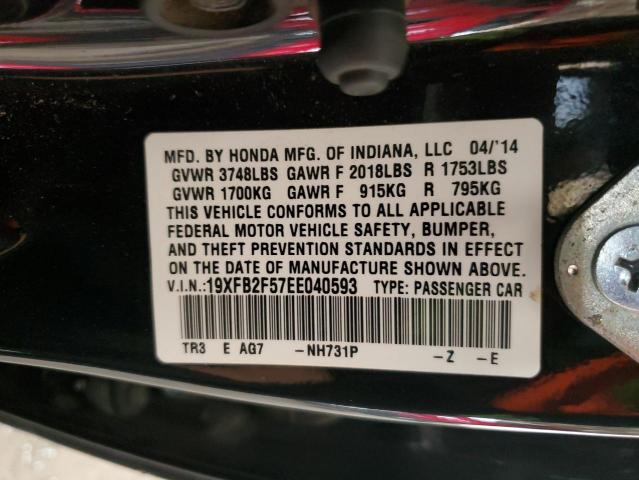 19XFB2F57EE040593 - 2014 HONDA CIVIC LX BLACK photo 12