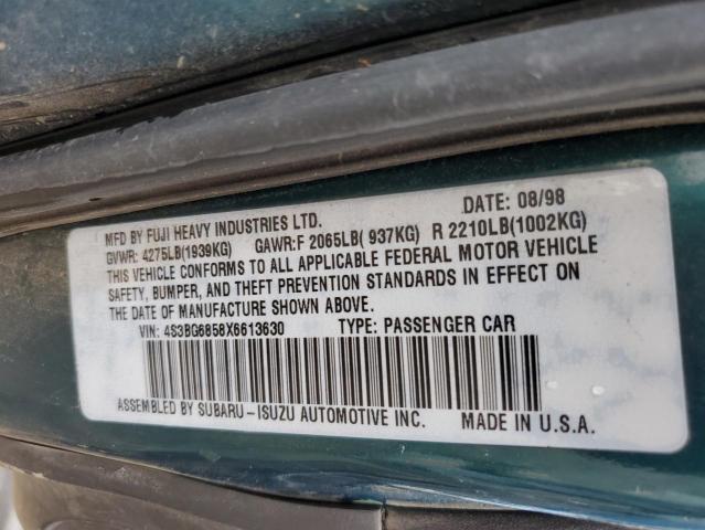 4S3BG6858X6613630 - 1999 SUBARU LEGACY OUTBACK GREEN photo 13