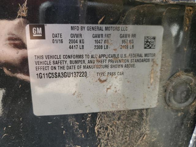 1G11C5SA3GU137220 - 2016 CHEVROLET MALIBU LIM LT 灰色 照片 12