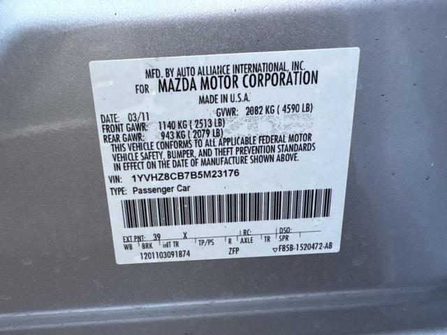 1YVHZ8CB7B5M23176 - 2011 MAZDA 6 S Gümüş foto 12