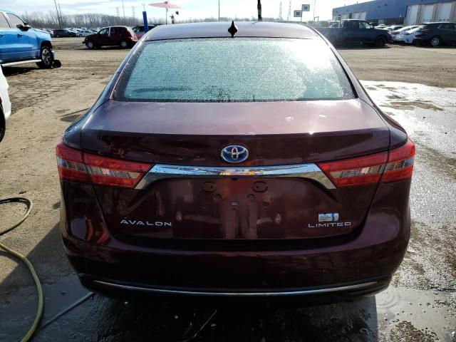 4T1BD1EB6GU056052 - 2016 TOYOTA AVALON HYBRID BURGUNDY photo 6