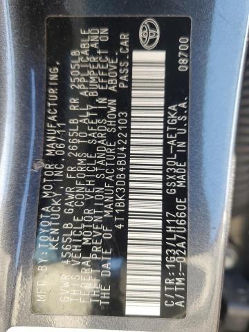 4T1BK3DB4BU422103 - 2011 TOYOTA AVALON BASE 灰色 照片 13