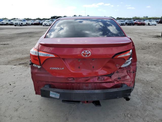 2T1BURHE9EC127036 - 2014 TOYOTA COROLLA L RED photo 6