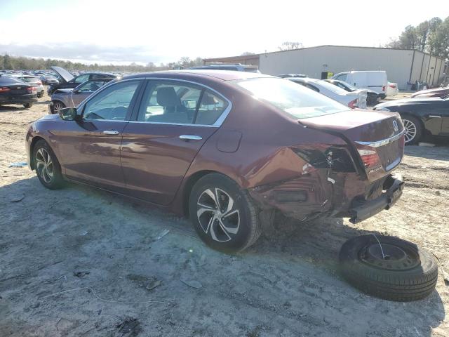 1HGCR2F30GA205503 - 2016 HONDA ACCORD LX BURGUNDY photo 2