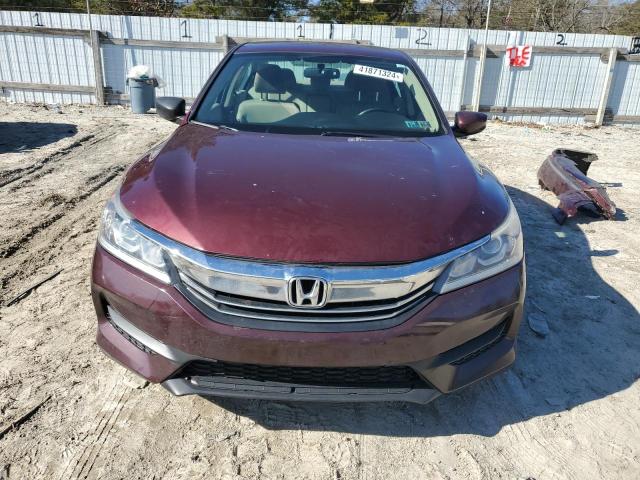 1HGCR2F30GA205503 - 2016 HONDA ACCORD LX BURGUNDY photo 5