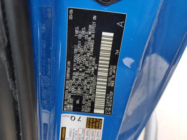 JTEBU11F470009327 - 2007 TOYOTA FJ CRUISER BLUE photo 13