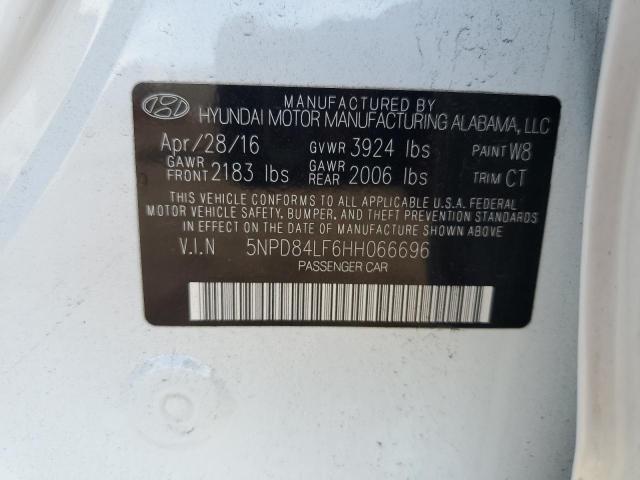 5NPD84LF6HH066696 - 2017 HYUNDAI ELANTRA SE WHITE photo 13