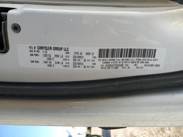 2C4RDGAG7CR220388 - 2012 DODGE RAM VAN WHITE photo 12