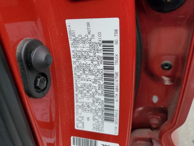 3TMJU62N29M082389 - 2009 TOYOTA TACOMA DOUBLE CAB PRERUNNER RED photo 12