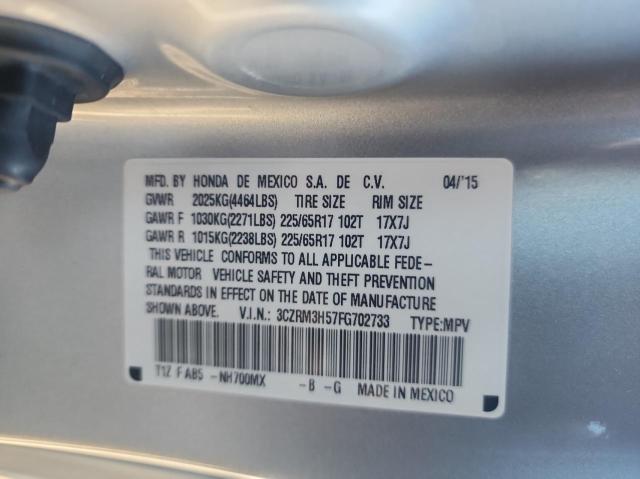 3CZRM3H57FG702733 - 2015 HONDA CR-V EX SILVER photo 10