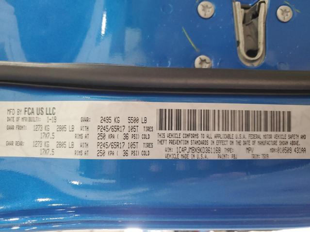 1C4PJMBX9KD361168 - 2019 JEEP CHEROKEE TRAILHAWK BLUE photo 14