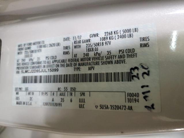 5LMCJ2D95JUL15099 - 2018 LINCOLN MKC SELECT WHITE photo 12