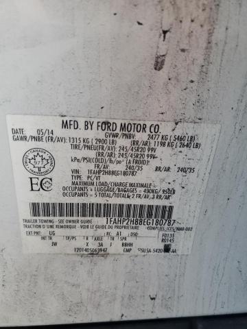 1FAHP2H88EG180787 - 2014 FORD TAURUS SEL WHITE photo 12