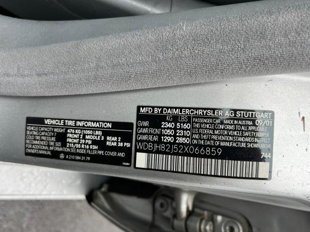 WDBJH82J52X066859 - 2002 MERCEDES-BENZ E 320 4MATIC SILVER photo 10