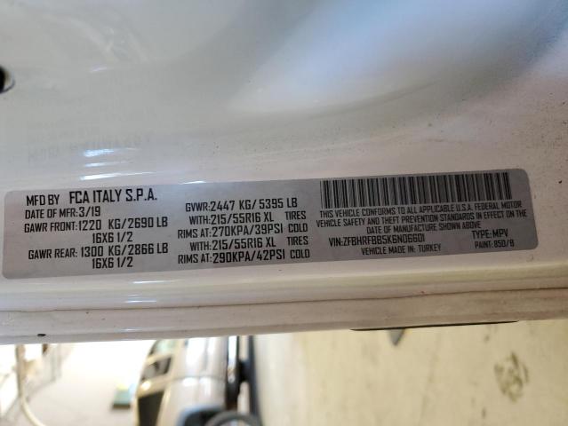 ZFBHRFBB5K6N06601 - 2019 RAM PROMASTER SLT Blanc photo 13