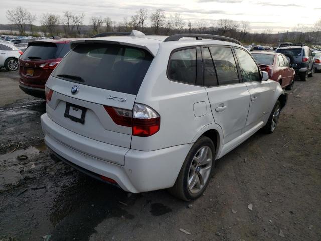 WBXPC93469WJ24392 - 2009 BMW X3 XDRIVE30I WHITE photo 4