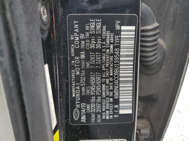 KM8NU4CC8BU139548 - 2011 HYUNDAI VERACRUZ GLS BLACK photo 13