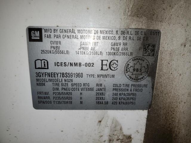 3GYFNEEY7BS591960 - 2011 CADILLAC SRX PERFORMANCE COLLECTION თეთრი ფოტო 13