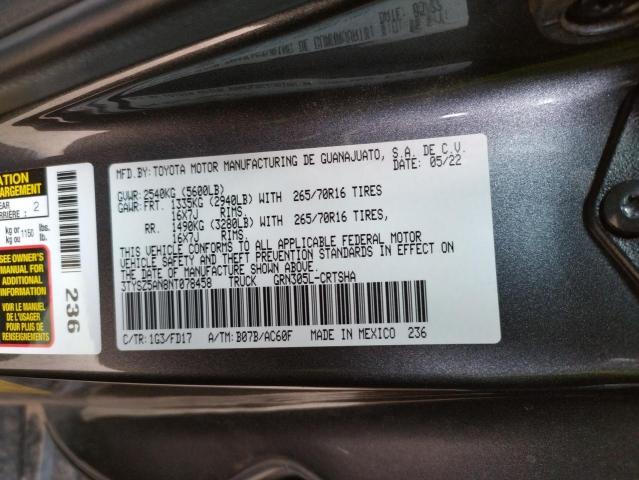 3TYSZ5AN8NT078458 - 2022 TOYOTA TACOMA ACCESS CAB 灰色 照片 12