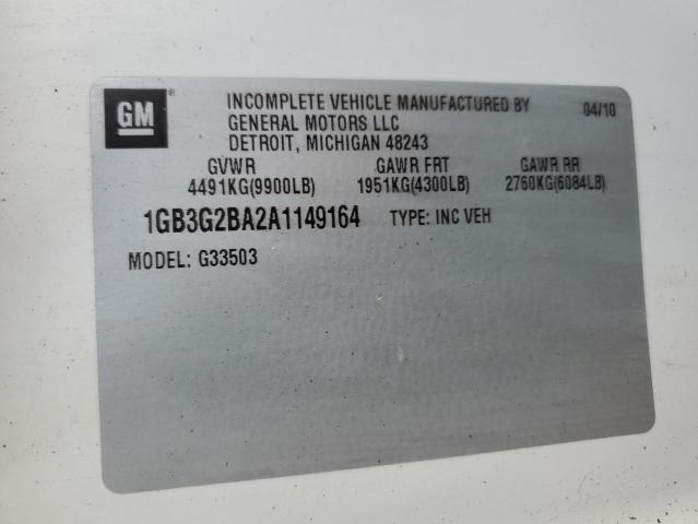 1GB3G2BA2A1149164 - 2010 CHEVROLET EXPRESS G3 WHITE photo 12