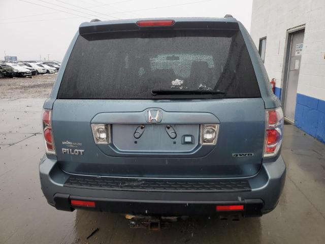 2HKYF18777H522663 - 2007 HONDA PILOT EXL BLUE photo 6