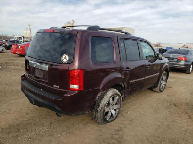 5FNYF4H90DB047595 - 2013 HONDA PILOT TOURING BURGUNDY photo 3