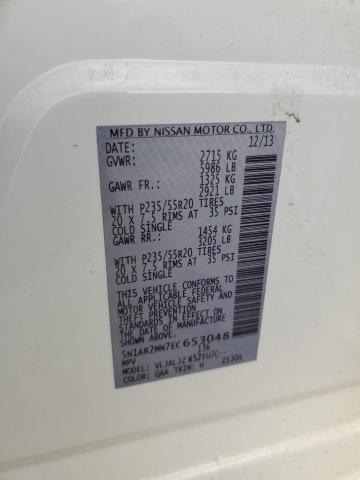 5N1AR2MN7EC653048 - 2014 NISSAN PATHFINDER S WHITE photo 13