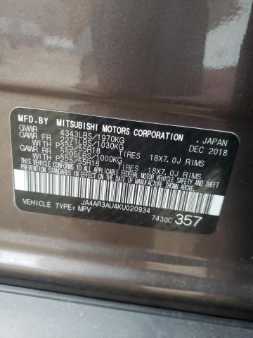 JA4AR3AU4KU020934 - 2019 MITSUBISHI OUTLANDER ES GRAY photo 12