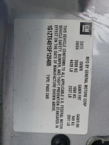 1G1ZT64815F128486 - 2005 CHEVROLET MALIBU MAXX LS SILVER photo 12