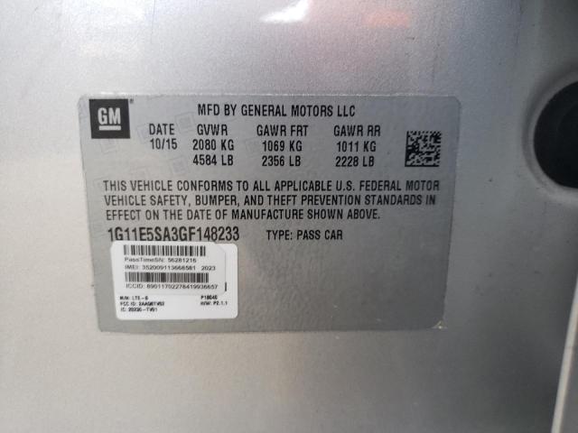 1G11E5SA3GF148233 - 2016 CHEVROLET MALIBU LIM 银色 照片 12