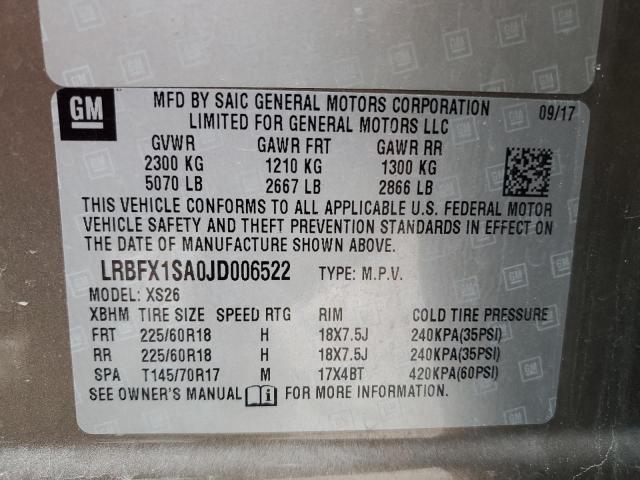 LRBFX1SA0JD006522 - 2018 BUICK ENVISION ESSENCE Թուխ լուսանկար 14