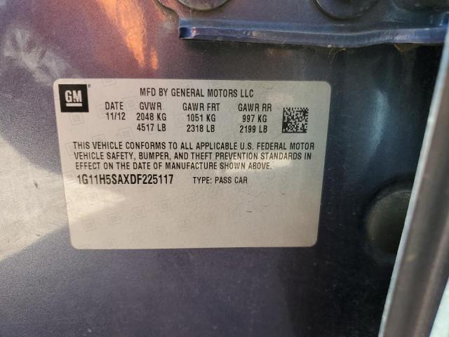1G11H5SAXDF225117 - 2013 CHEVROLET MALIBU LTZ ლურჯი ფოტო 13