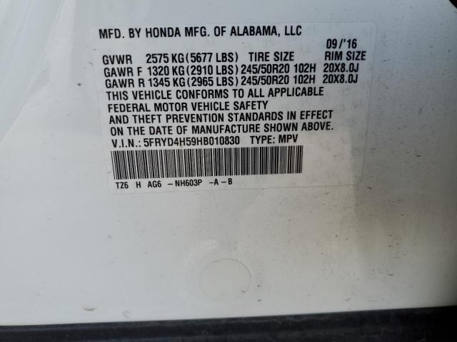 5FRYD4H59HB010830 - 2017 ACURA MDX TECHNO WHITE photo 14