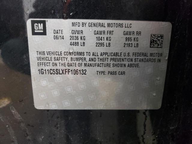 1G11C5SLXFF106132 - 2015 CHEVROLET MALIBU 1LT 黑色 照片 12