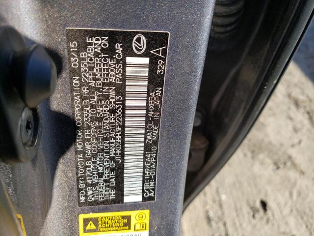 JTHKD5BH3F2236313 - 2015 LEXUS CT 200 SILVER photo 12