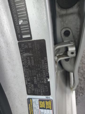 KNAFX5A83F5303466 - 2015 KIA FORTE EX SILVER photo 12