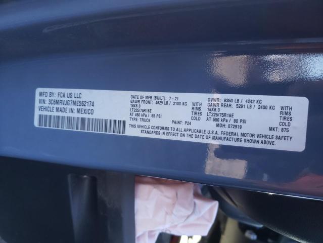 3C6MRVJG7ME562174 - 2021 RAM PROMASTER 3500 HIGH 蓝色 照片 13