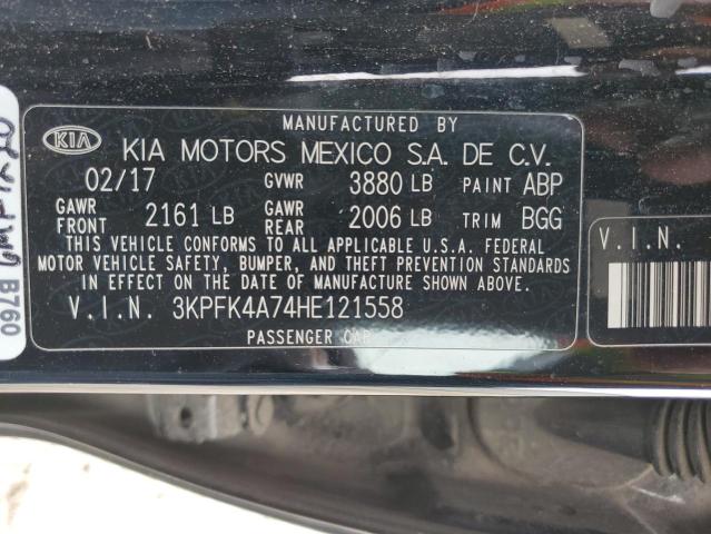 3KPFK4A74HE121558 - 2017 KIA FORTE LX BLACK photo 12