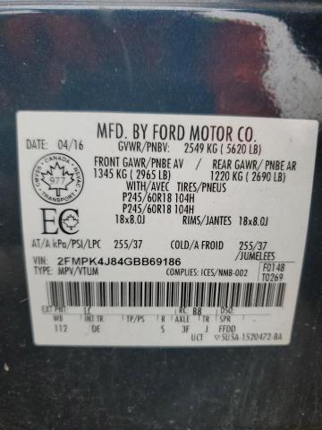 2FMPK4J84GBB69186 - 2016 FORD EDGE SEL TEAL photo 14