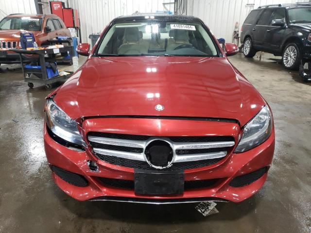 55SWF4KB5HU209499 - 2017 MERCEDES-BENZ C 300 4MATIC RED photo 5