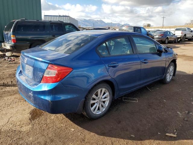 2HGFB2F83CH500121 - 2012 HONDA CIVIC EX BLUE photo 3