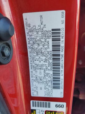 3TMJU4GNXAM093724 - 2010 TOYOTA TACOMA DOUBLE CAB PRERUNNER RED photo 13