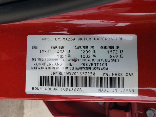 JM1BL1W57C1577258 - 2012 MAZDA 3 S RED photo 12