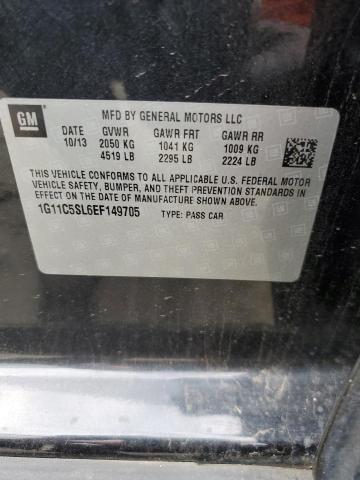 1G11C5SL6EF149705 - 2014 CHEVROLET MALIBU 1LT BLACK photo 12
